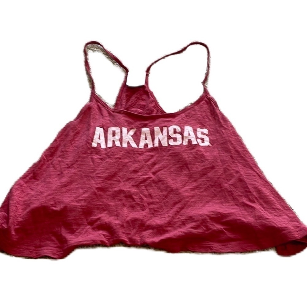 Victoria’s Secret Pink XS Arkansas Crop Top Tank Top Red Razorback Vintage EUC